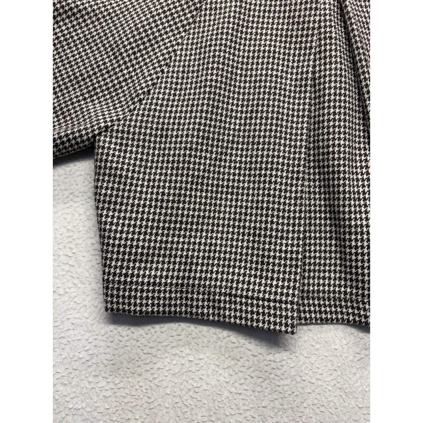 Houndstooth Cropped Jacket With Buttoned Collar Elizabeth Gillett NYC #7592