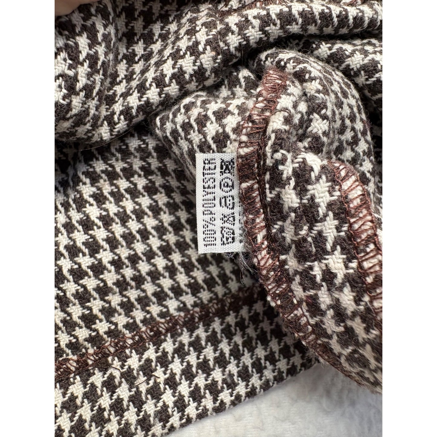Houndstooth Cropped Jacket With Buttoned Collar Elizabeth Gillett NYC #7592