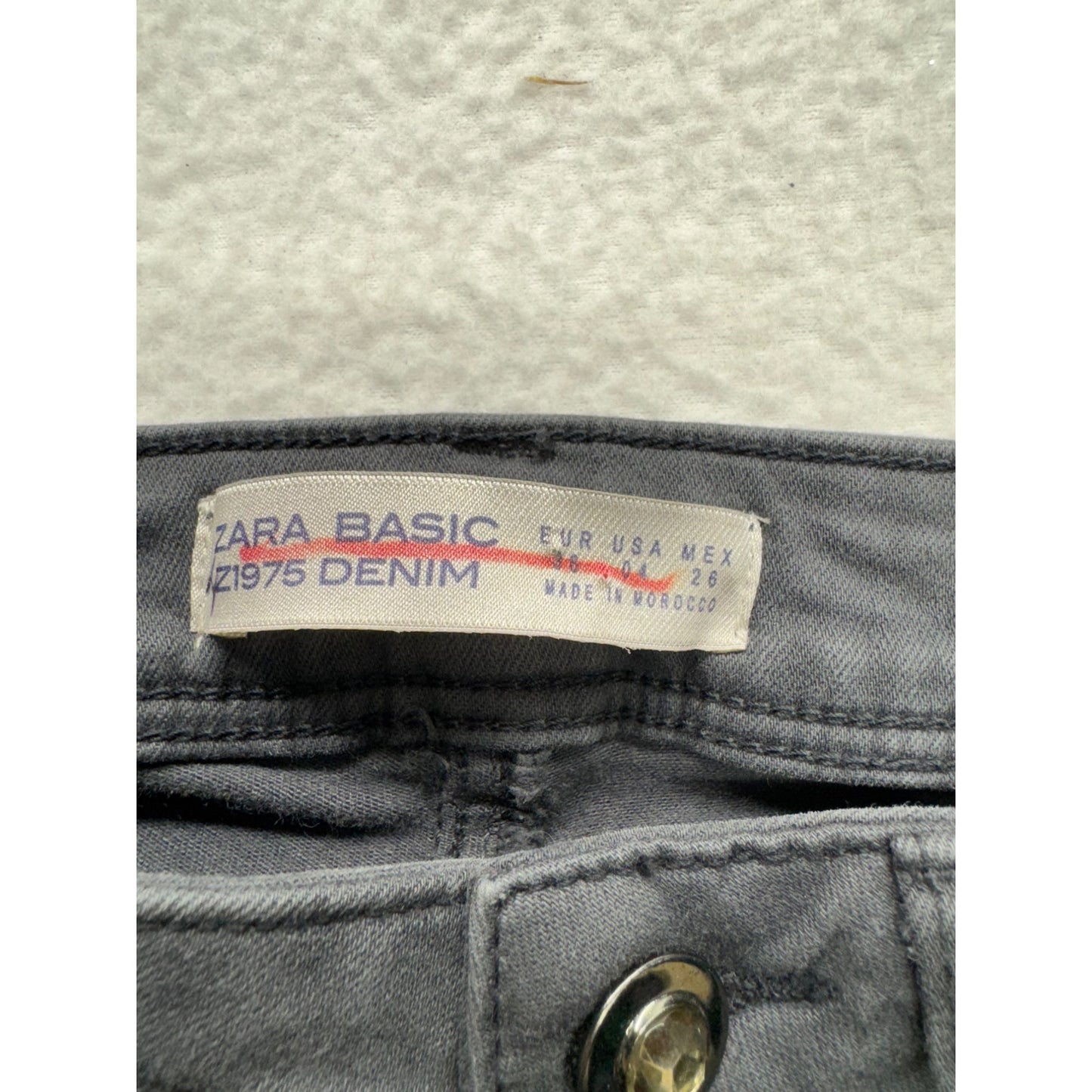 Zara Basic Black Skinny Jeans Z1975 Denim Size 26 Made In Morocco #9257