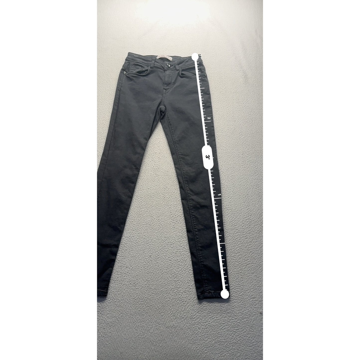 Zara Basic Black Skinny Jeans Z1975 Denim Size 26 Made In Morocco #9257