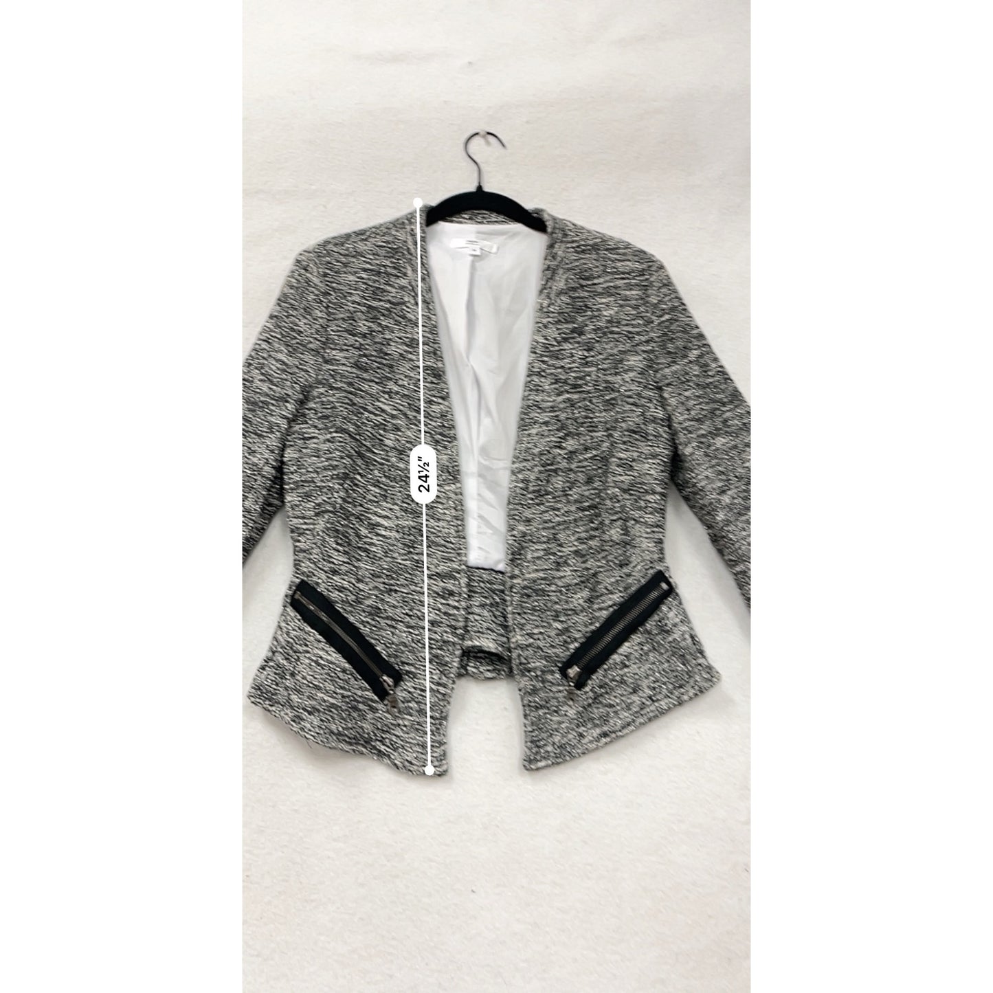Medium Drew Textured Open-Front Blazer Jacket #8675