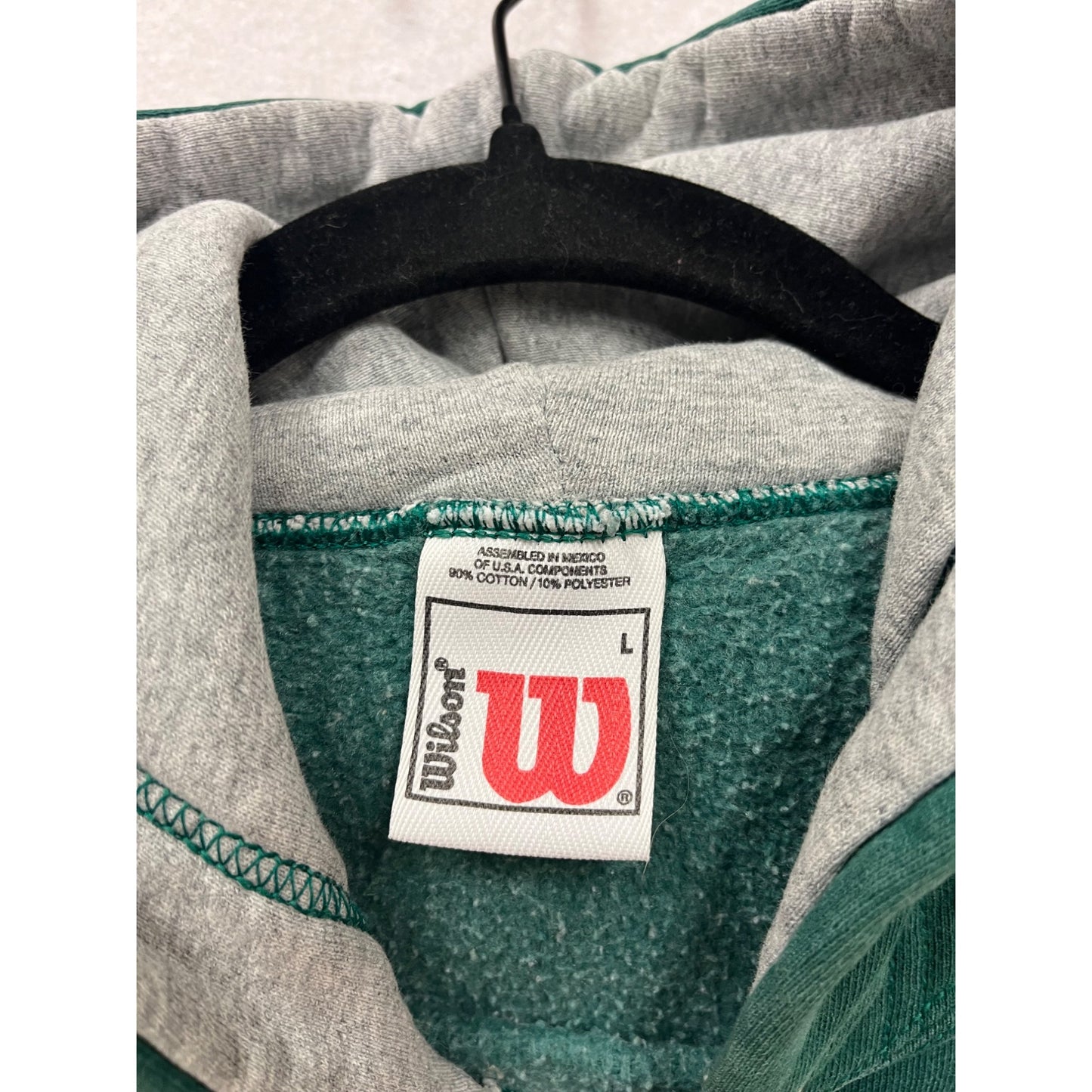 Wilson Green Hoodie Sweatshirt L #158A