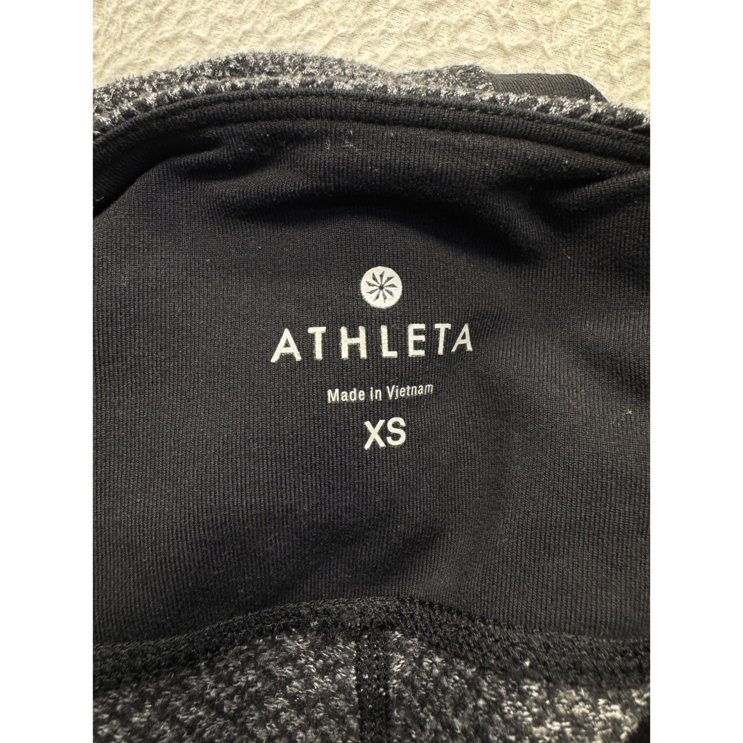 Athleta XS Black/Gray High-Waist Leggings W/Zip Pockets #9130
