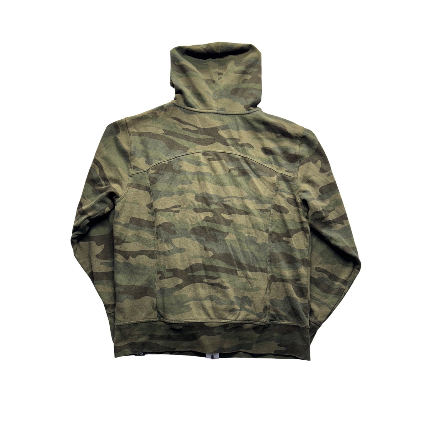 Camo Zip-Up Hoodie With Drawstring Hood & Pockets #155B