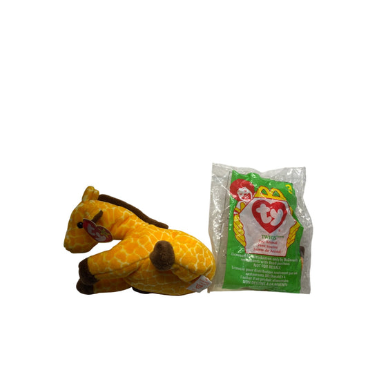 Ty Beanie Baby Twigs Giraffe 1998 Original & McDonalds Mini Plush #7389