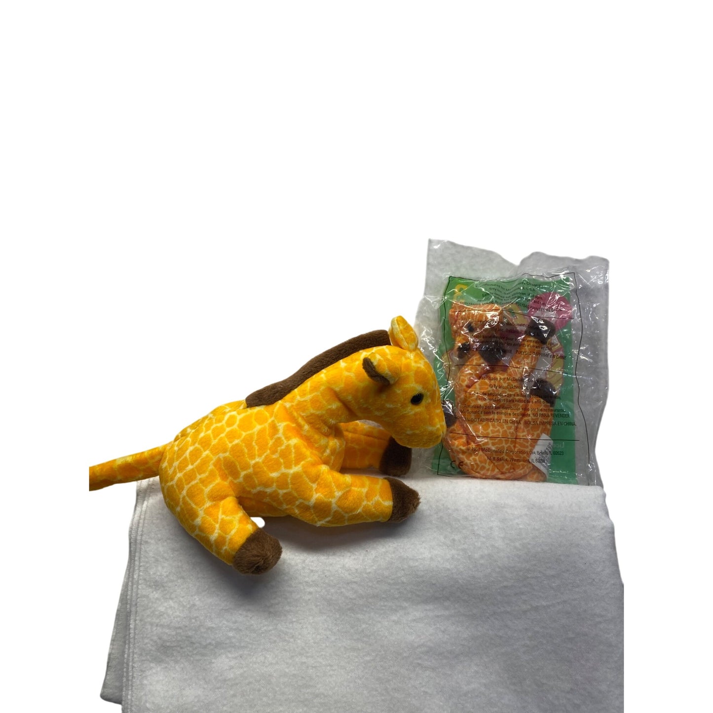 Ty Beanie Baby Twigs Giraffe 1998 Original & McDonalds Mini Plush #7389