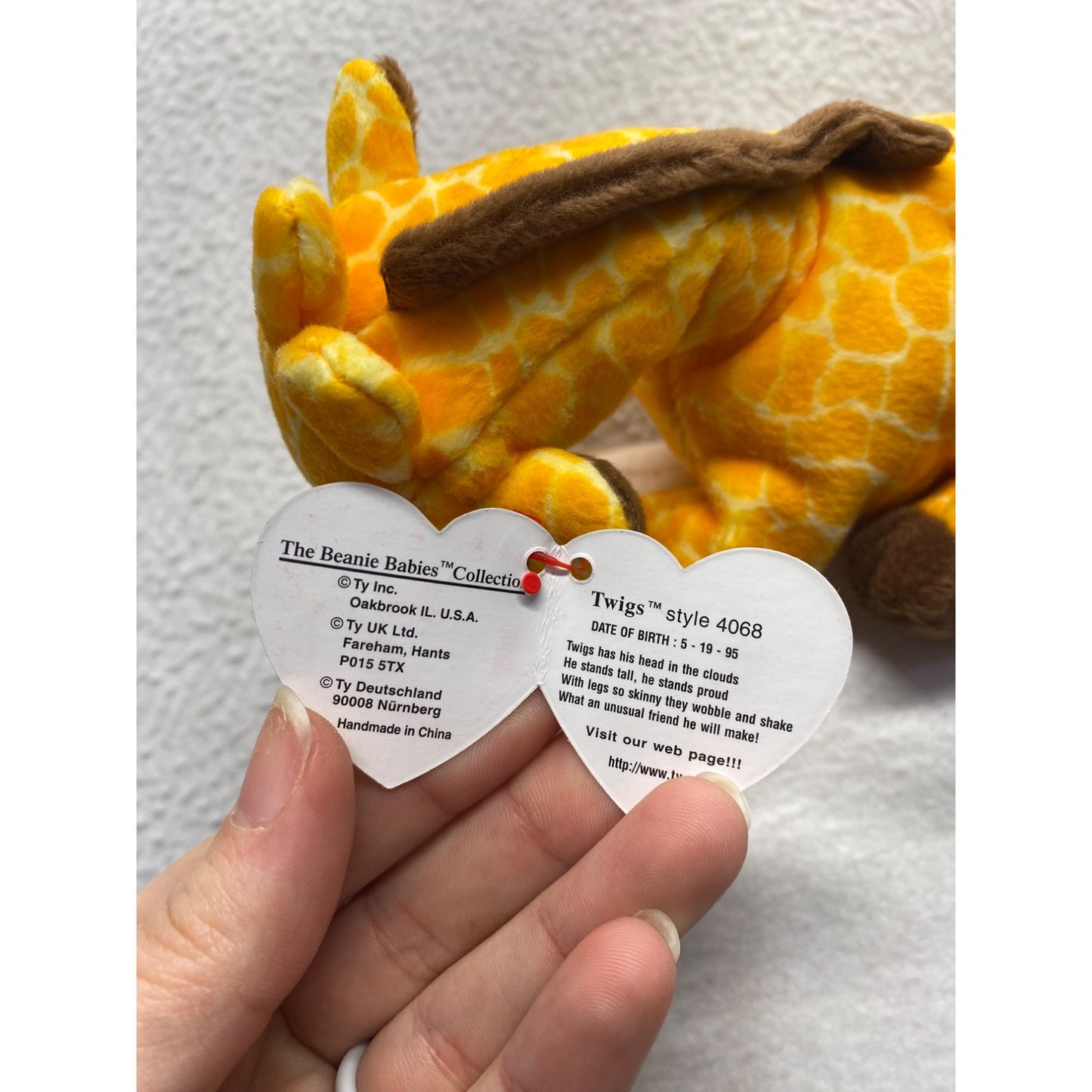 Ty Beanie Baby Twigs Giraffe 1998 Original & McDonalds Mini Plush #7389