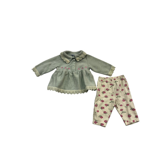 Baby Girls Two Piece Floral Set #2462