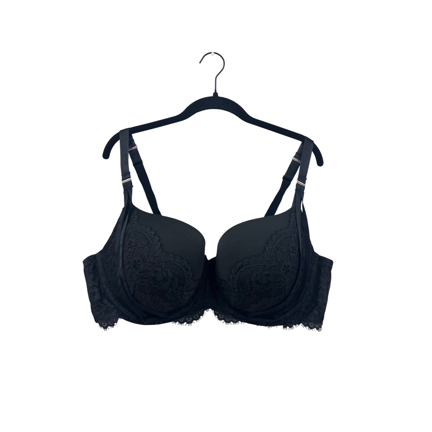 Cacique Black Lace Underwire Bra 42DDD #8597