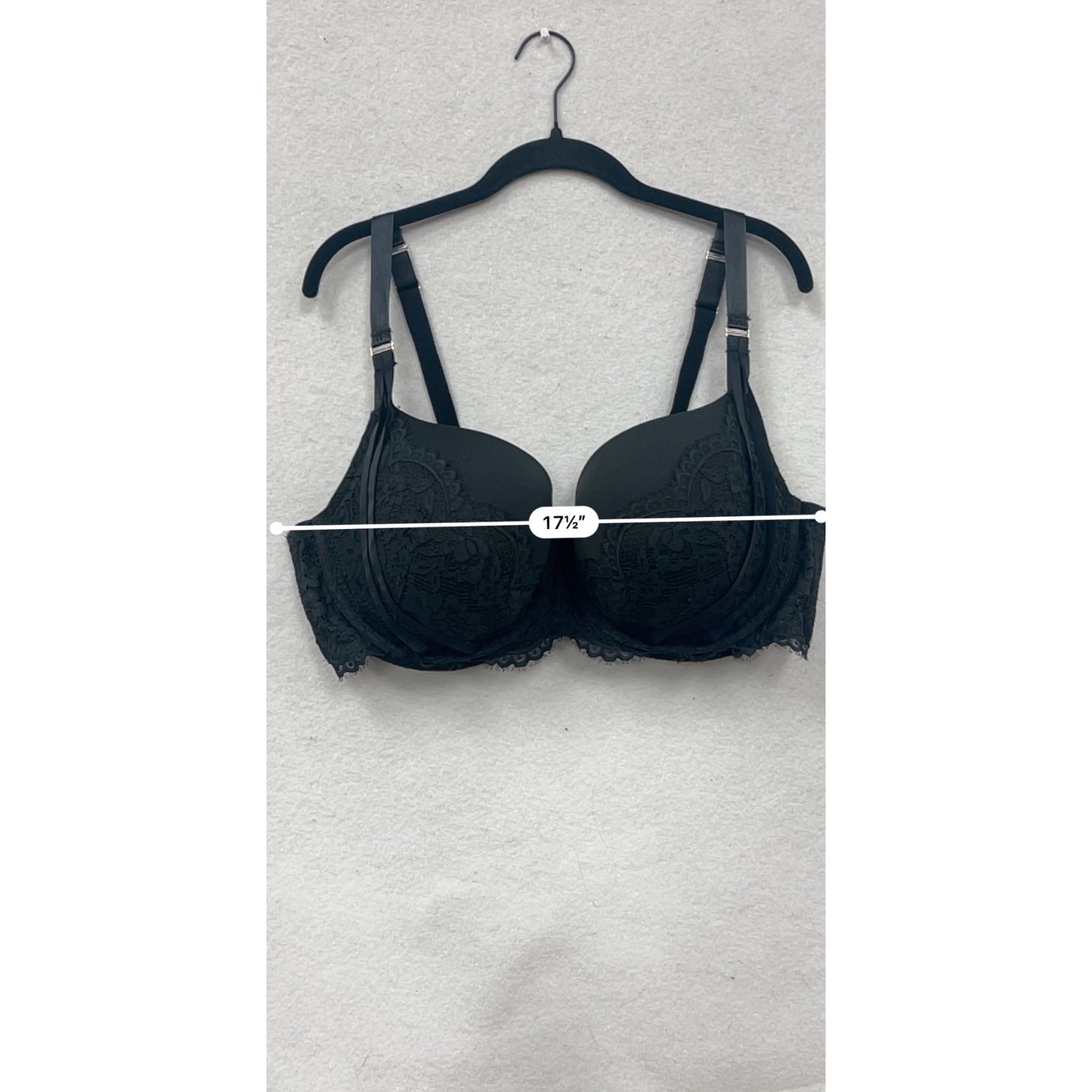 Cacique Black Lace Underwire Bra 42DDD #8597