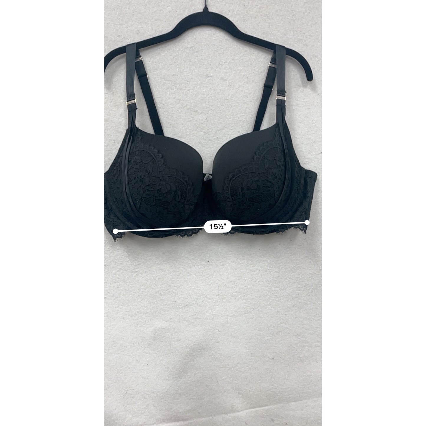Cacique Black Lace Underwire Bra 42DDD #8597