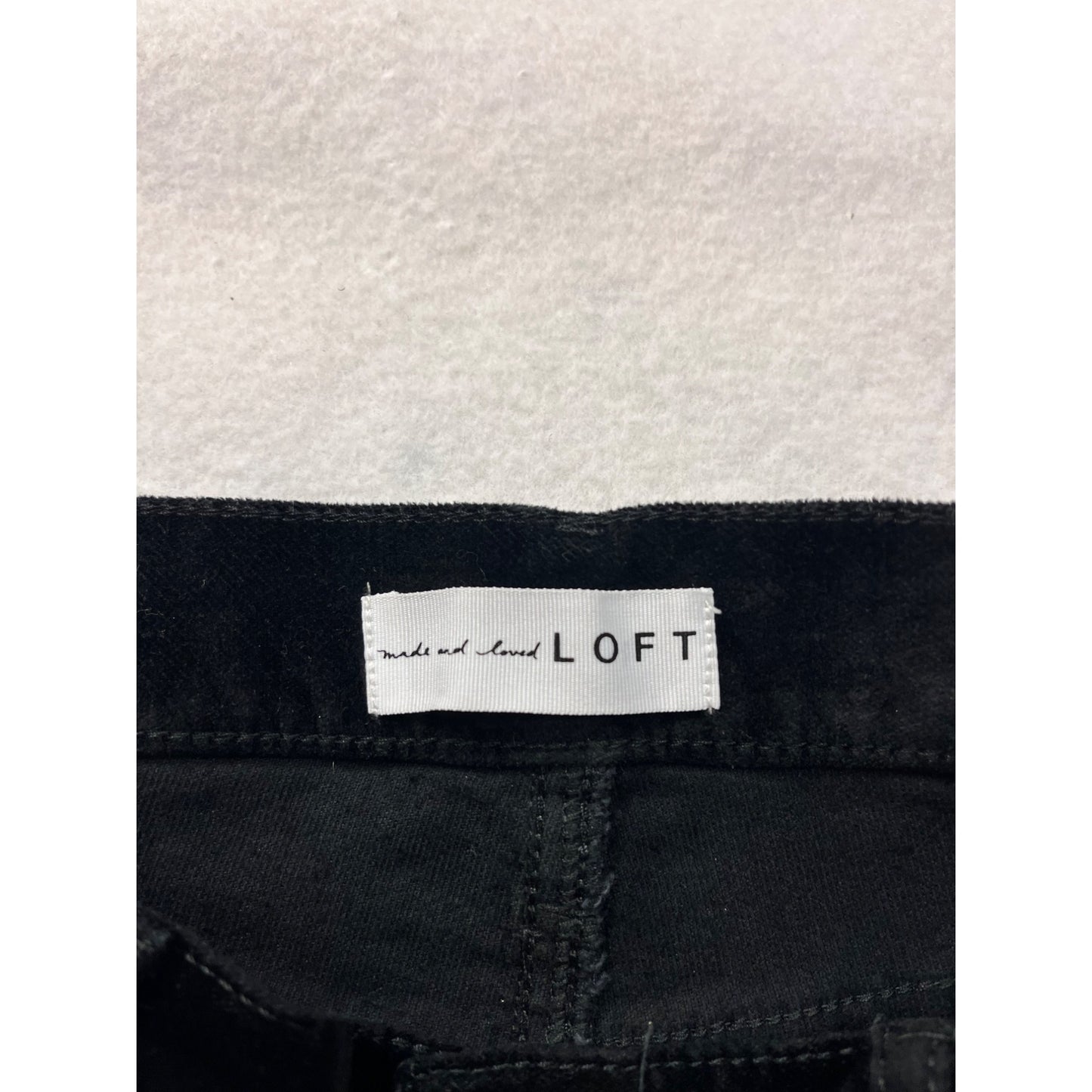 Ann Taylor Loft Womens Black Velvet Pants Size 00 Ankle Length #6753