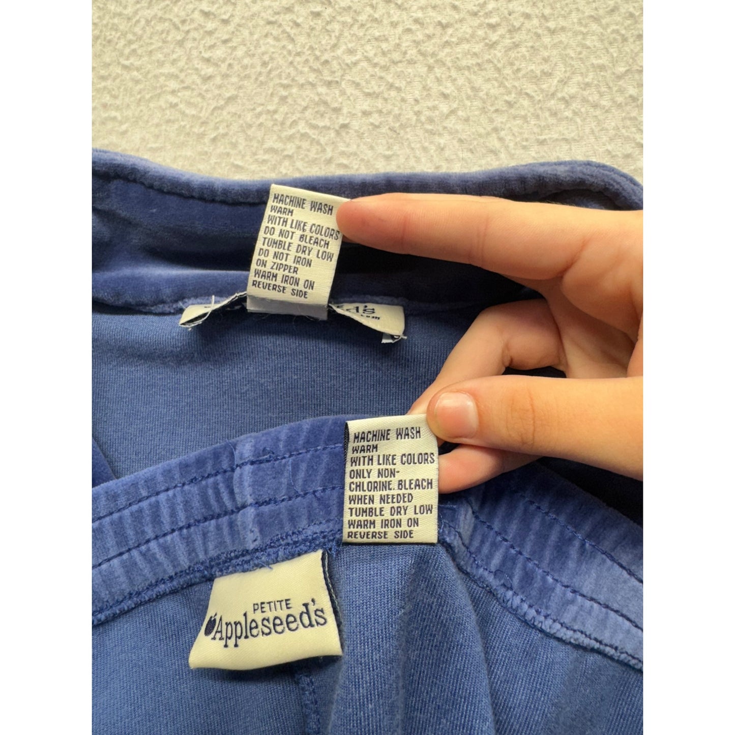 Blue Appleseeds Velour Zip-Up Tracksuit Two-Piece Lounge Set #9928