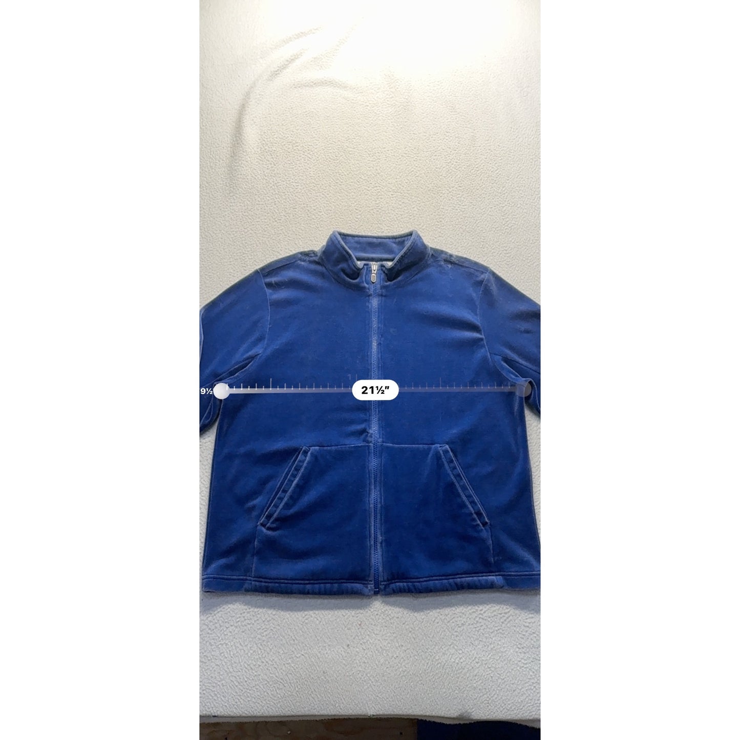 Blue Appleseeds Velour Zip-Up Tracksuit Two-Piece Lounge Set #9928