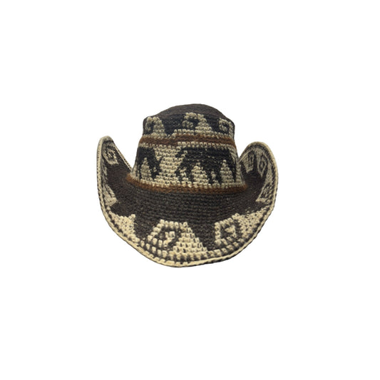 Alpaca Wool Handcrafted Crochet Cowboy Hat #9214
