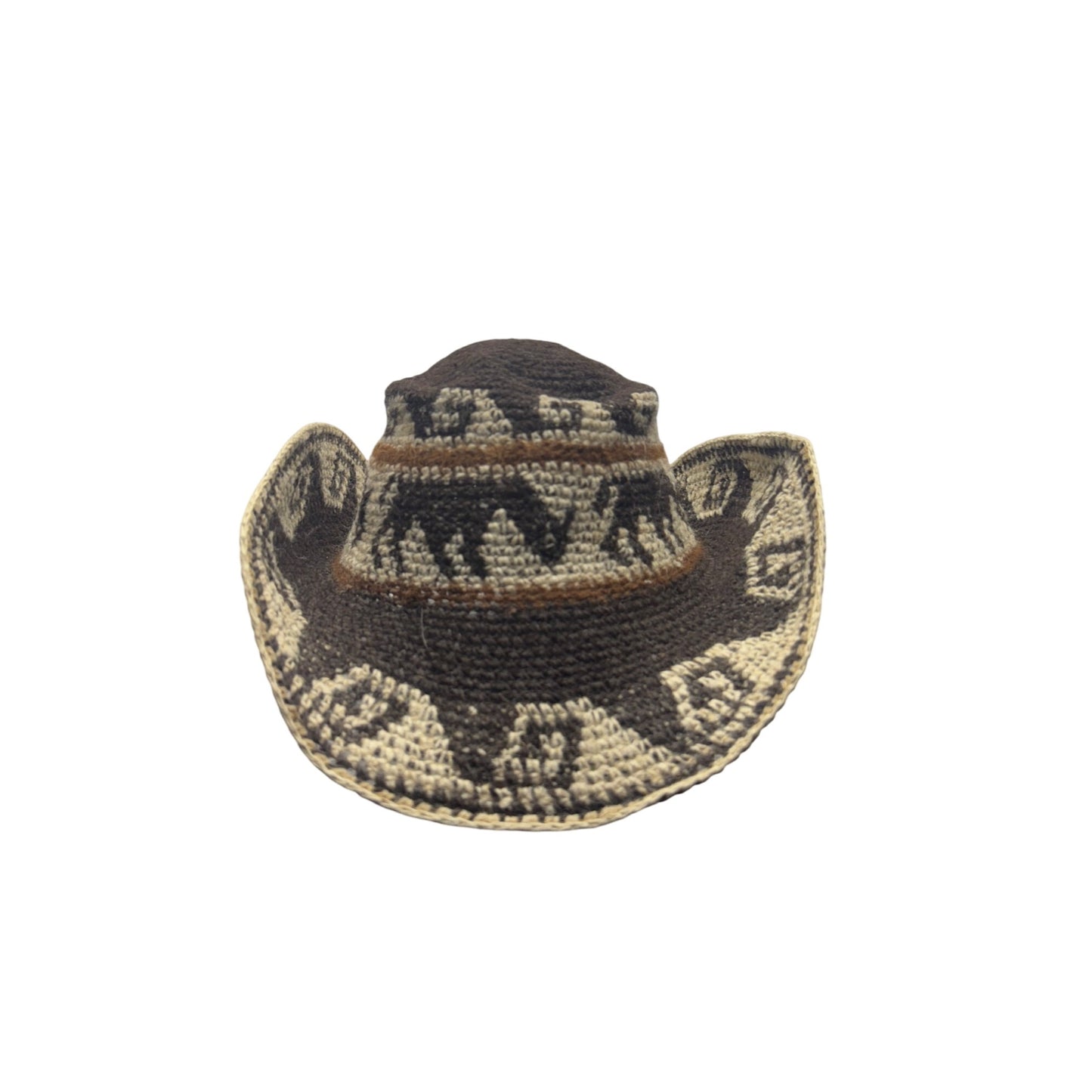 Alpaca Wool Handcrafted Crochet Cowboy Hat #9214