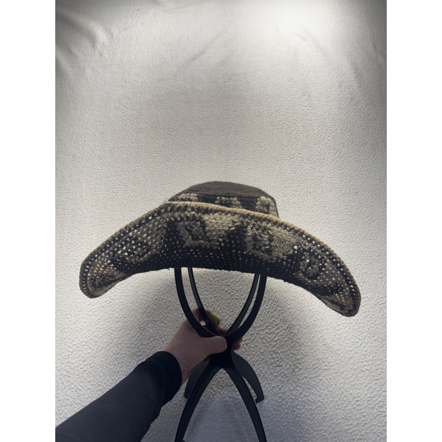 Alpaca Wool Handcrafted Crochet Cowboy Hat #9214