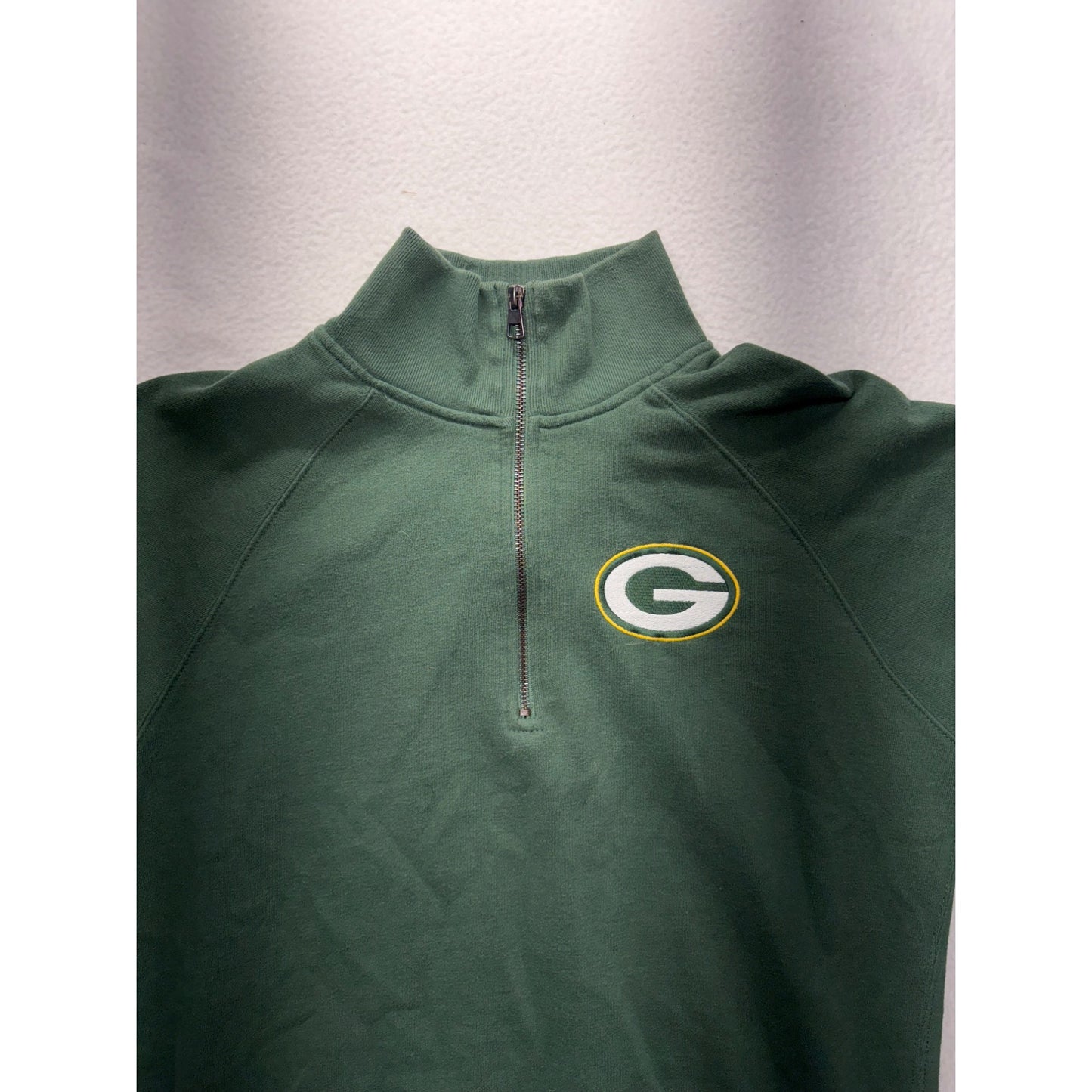 Green Bay Packers Half-Zip Pullover Sweatshirt Medium #7487