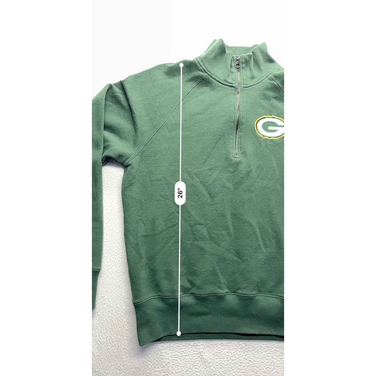 Green Bay Packers Half-Zip Pullover Sweatshirt Medium #7487