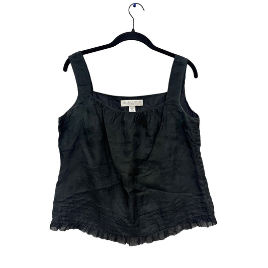 Valerie Stevens Black Silk Sleeveless Top M #491A