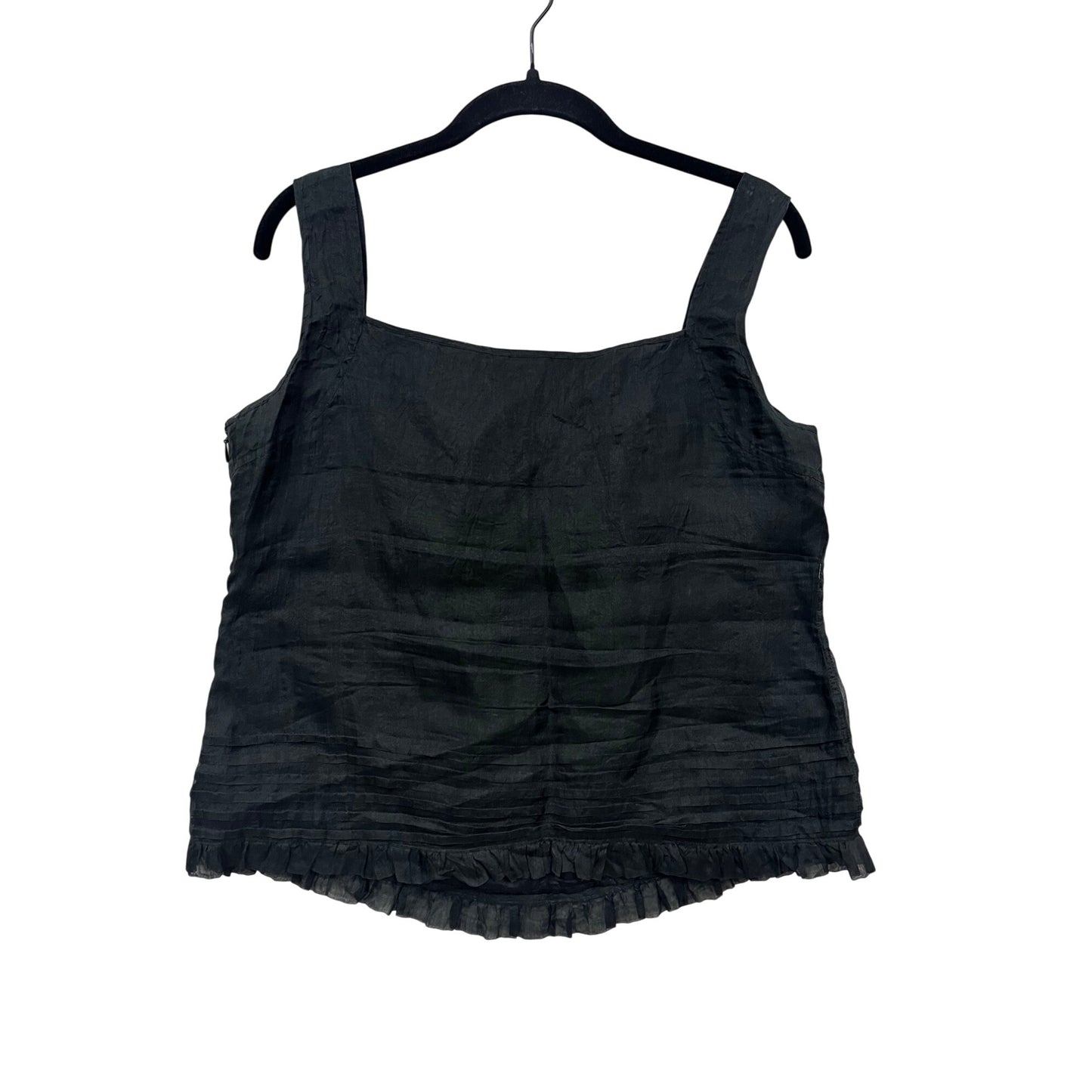 Valerie Stevens Black Silk Sleeveless Top M #491A