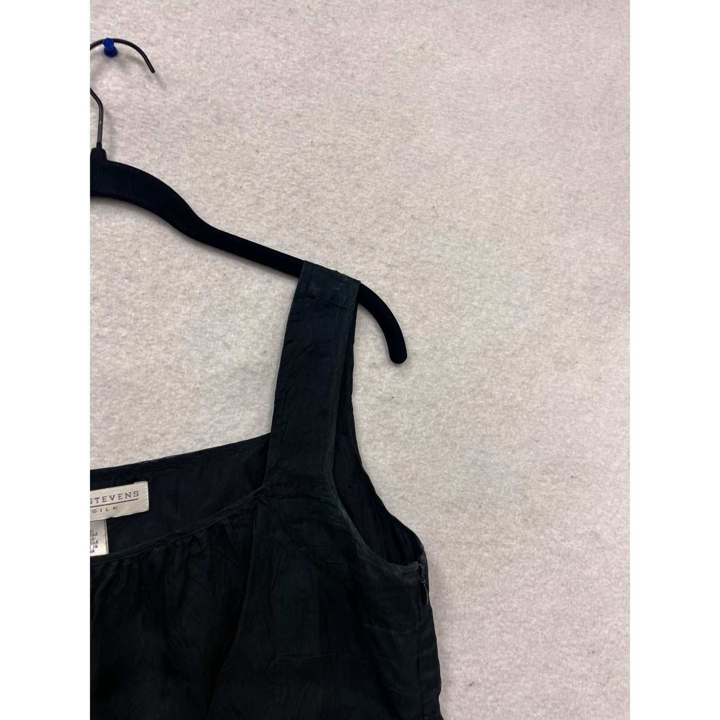 Valerie Stevens Black Silk Sleeveless Top M #491A