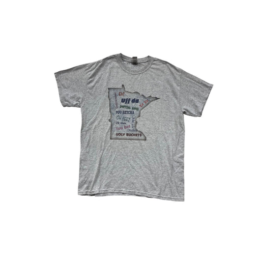 Minnesota Graphic Tee Gray Mens L #17A