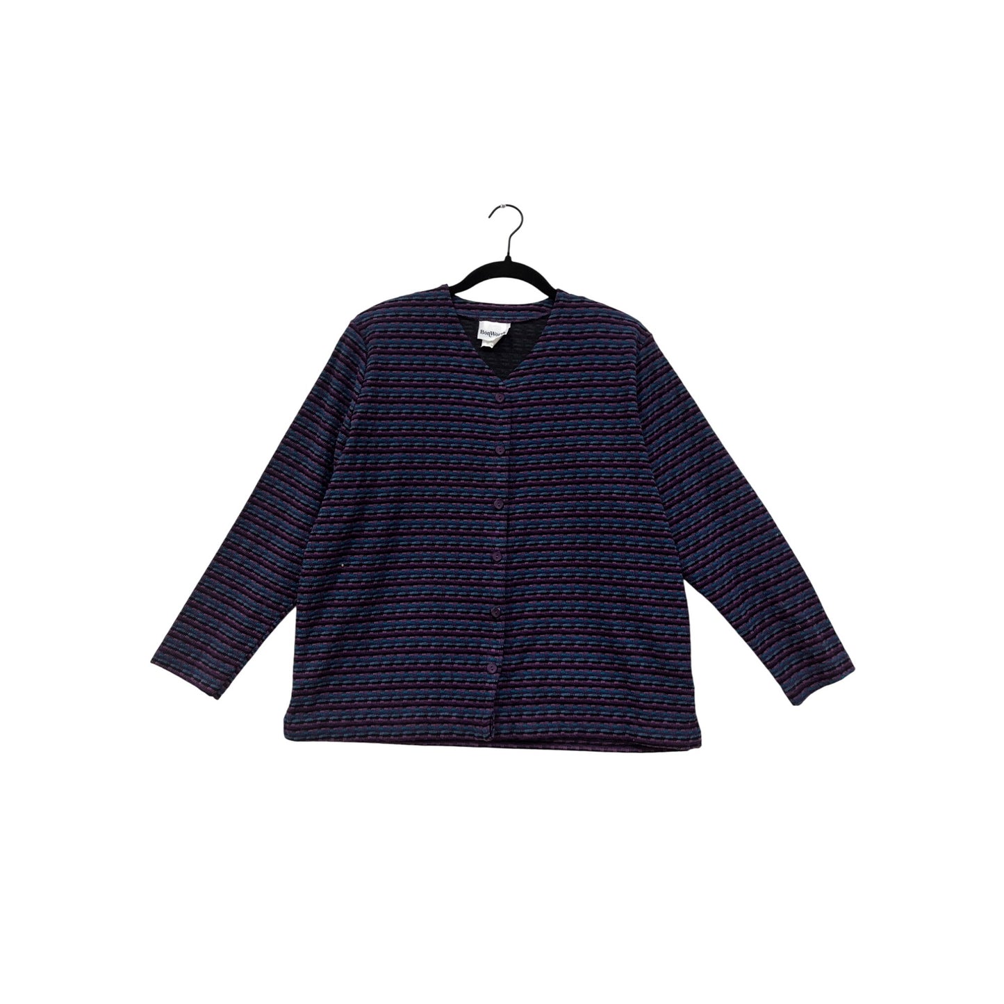 BonWorth Striped Cardigan Sweater S Petite #8677