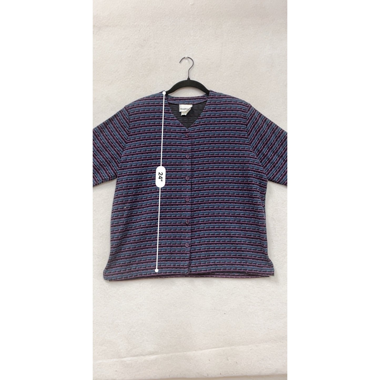 BonWorth Striped Cardigan Sweater S Petite #8677