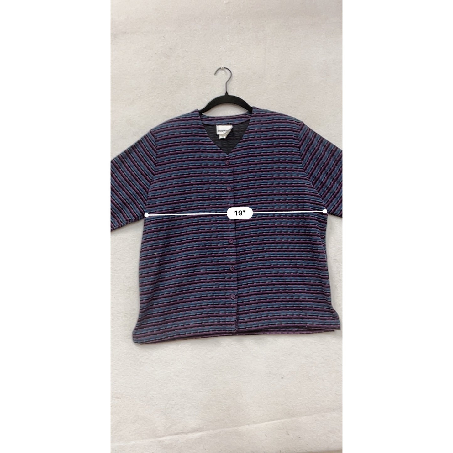 BonWorth Striped Cardigan Sweater S Petite #8677