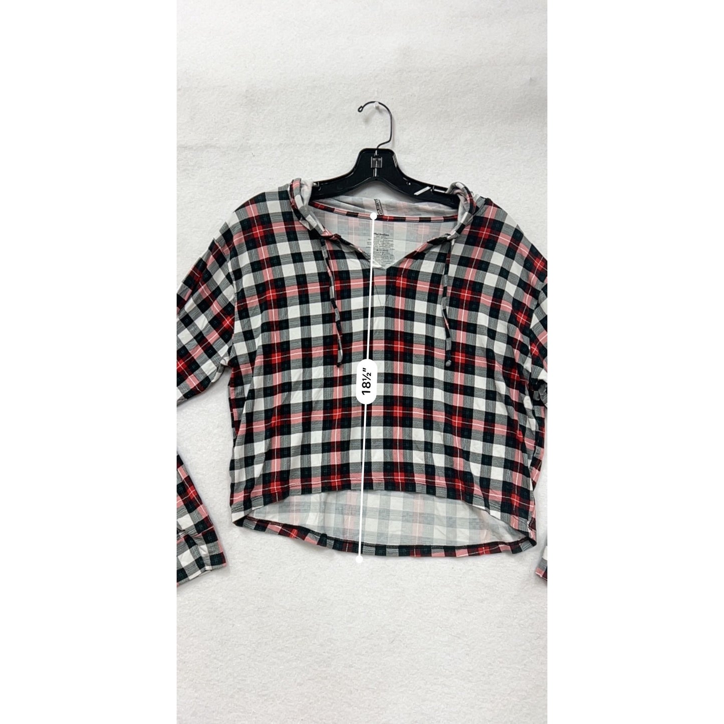 Red & Black Plaid Long-Sleeve Hoodie Top By MeUndies #6597