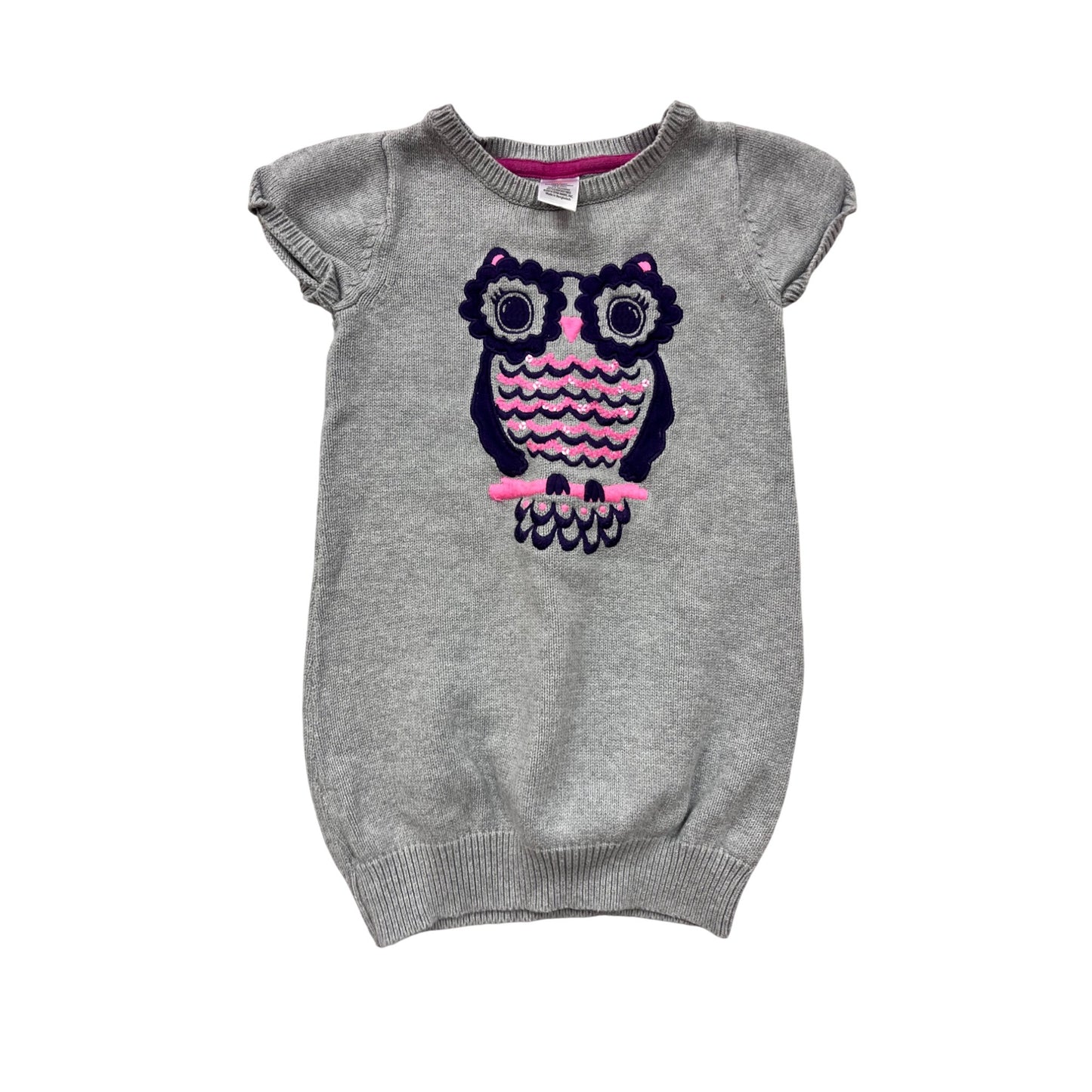 Gray Gymboree Knit Dress W/ Owl Design #8480