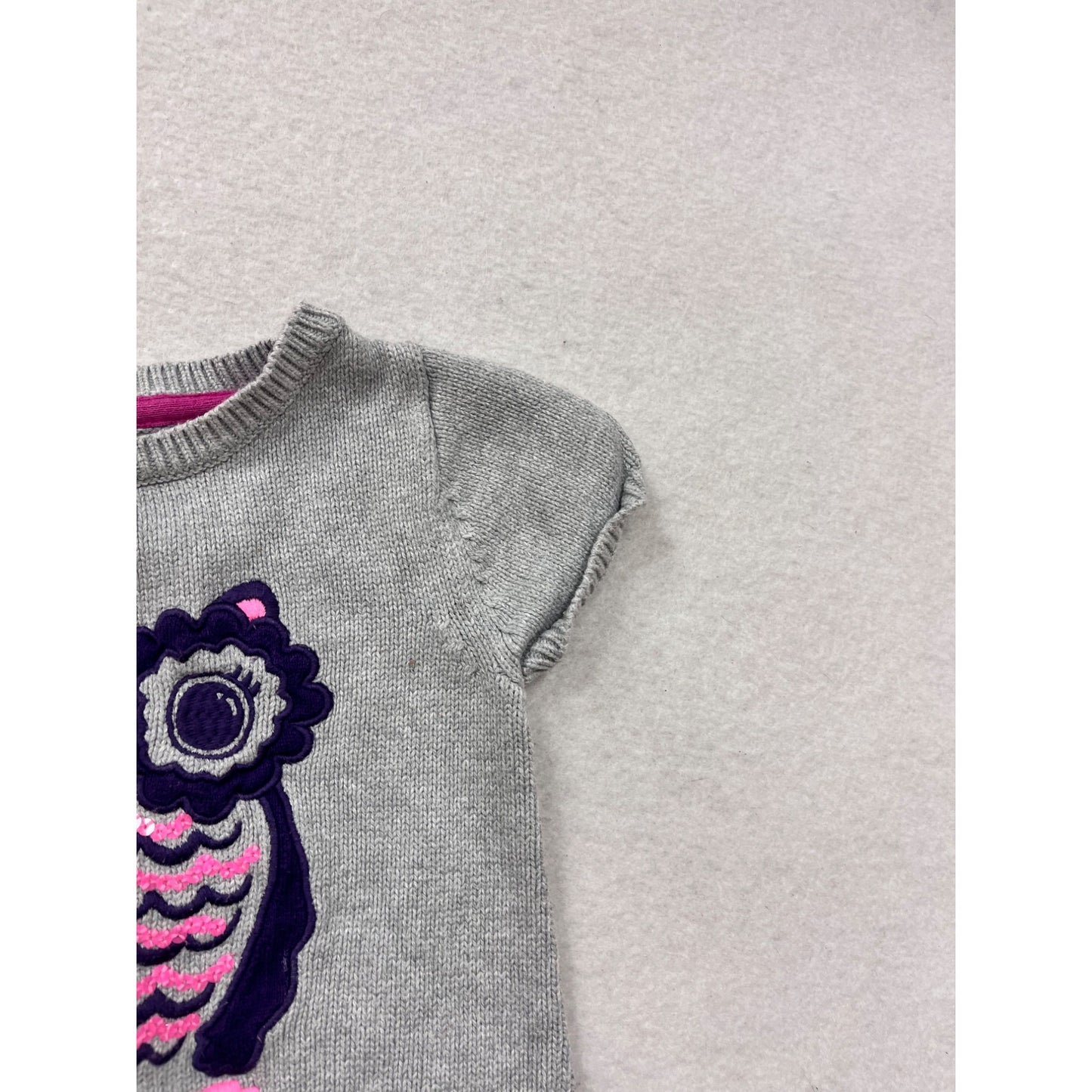 Gray Gymboree Knit Dress W/ Owl Design #8480