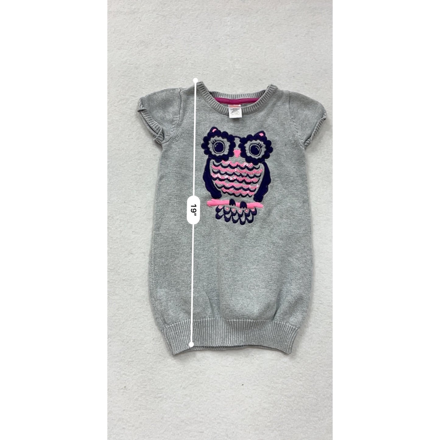 Gray Gymboree Knit Dress W/ Owl Design #8480