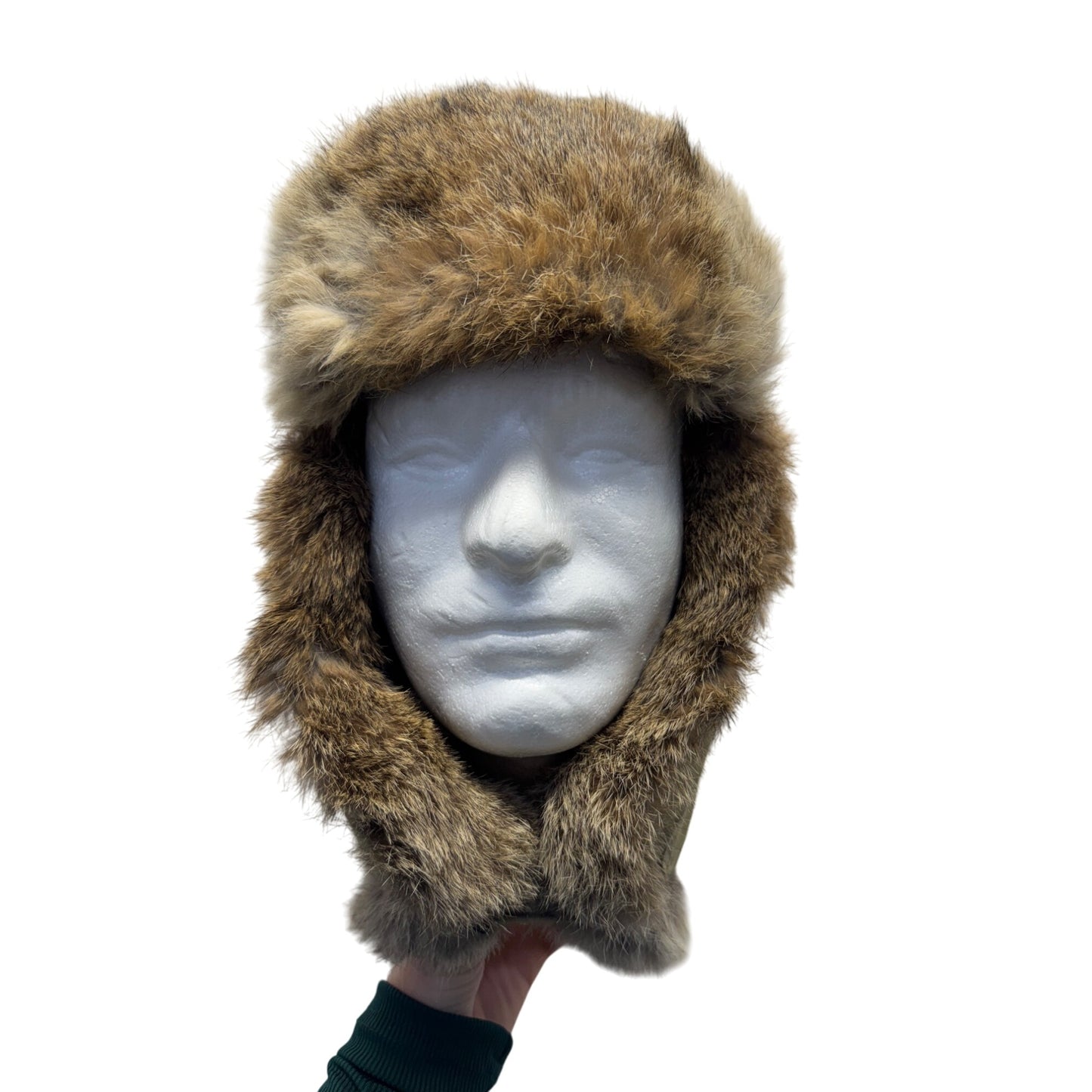 American Classics Faux Fur Trim Aviator Hat Winter Olive Green #40B