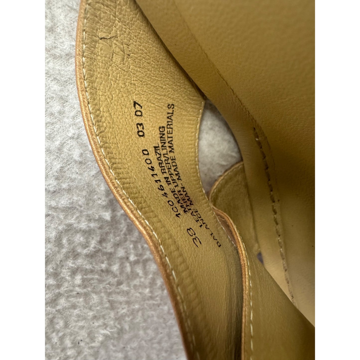 Dansko Tan Leather Wedge Sandals Slip-On Open Toe Comfort Shoes Size 38 EU #9817