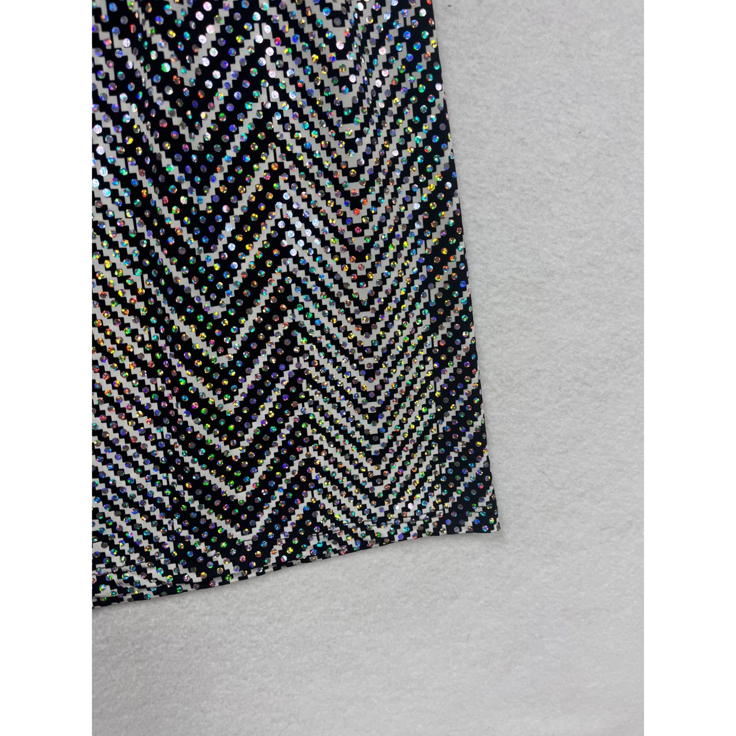 Vintage RAG Womens XL Chevron Sequin A-Line Skirt #8412