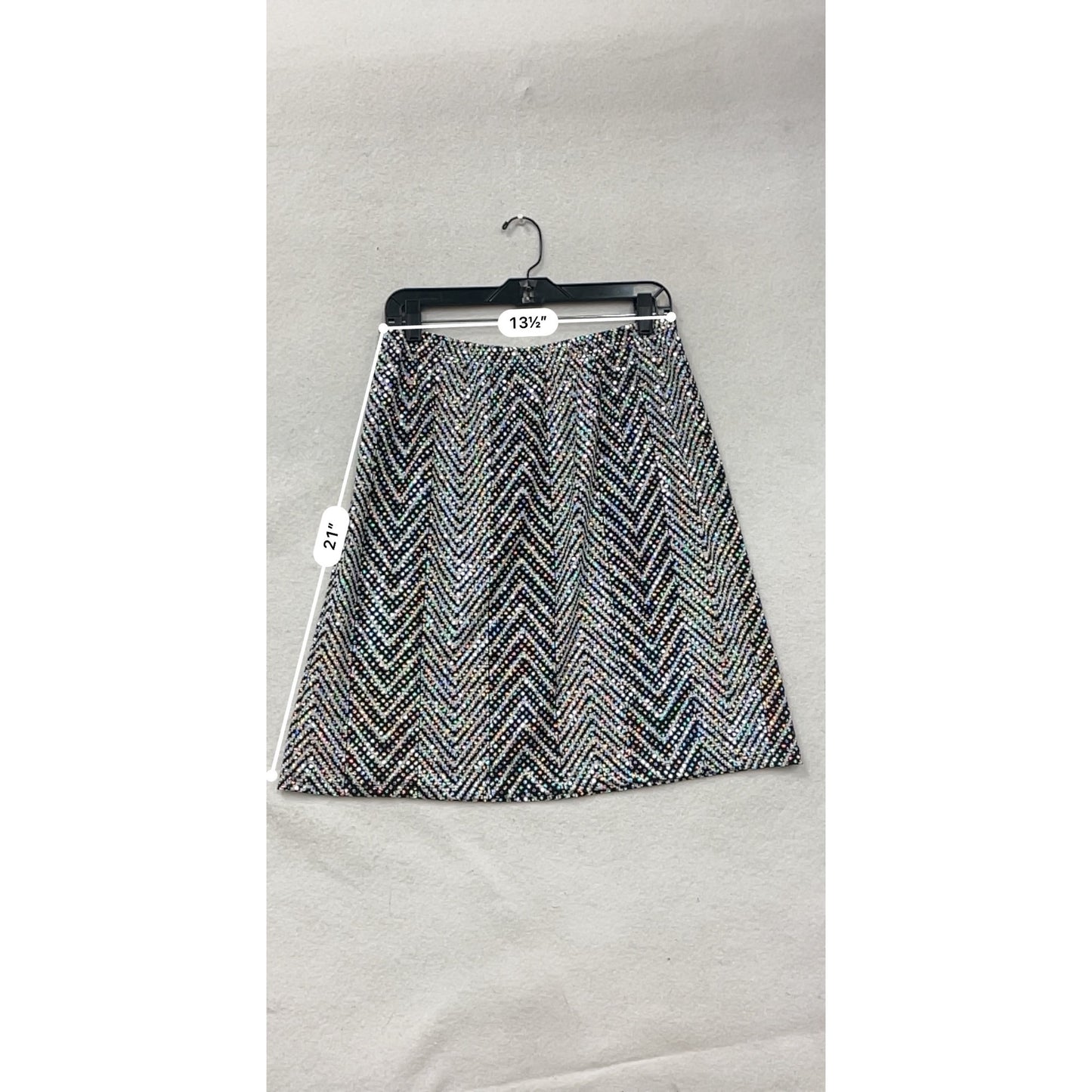 Vintage RAG Womens XL Chevron Sequin A-Line Skirt #8412