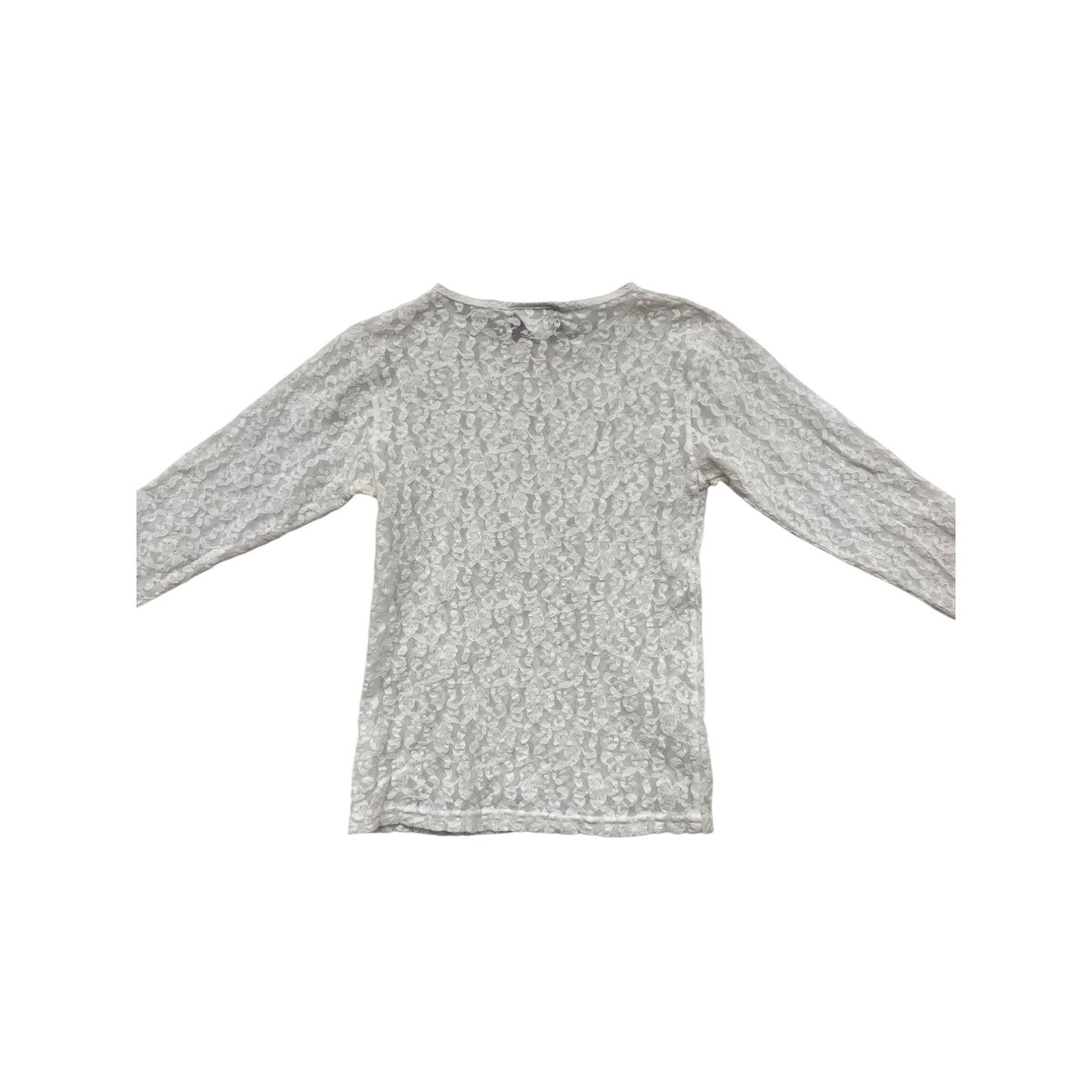 Vintage Christopher & Banks Lace Long Sleeve Top S White USA #352A