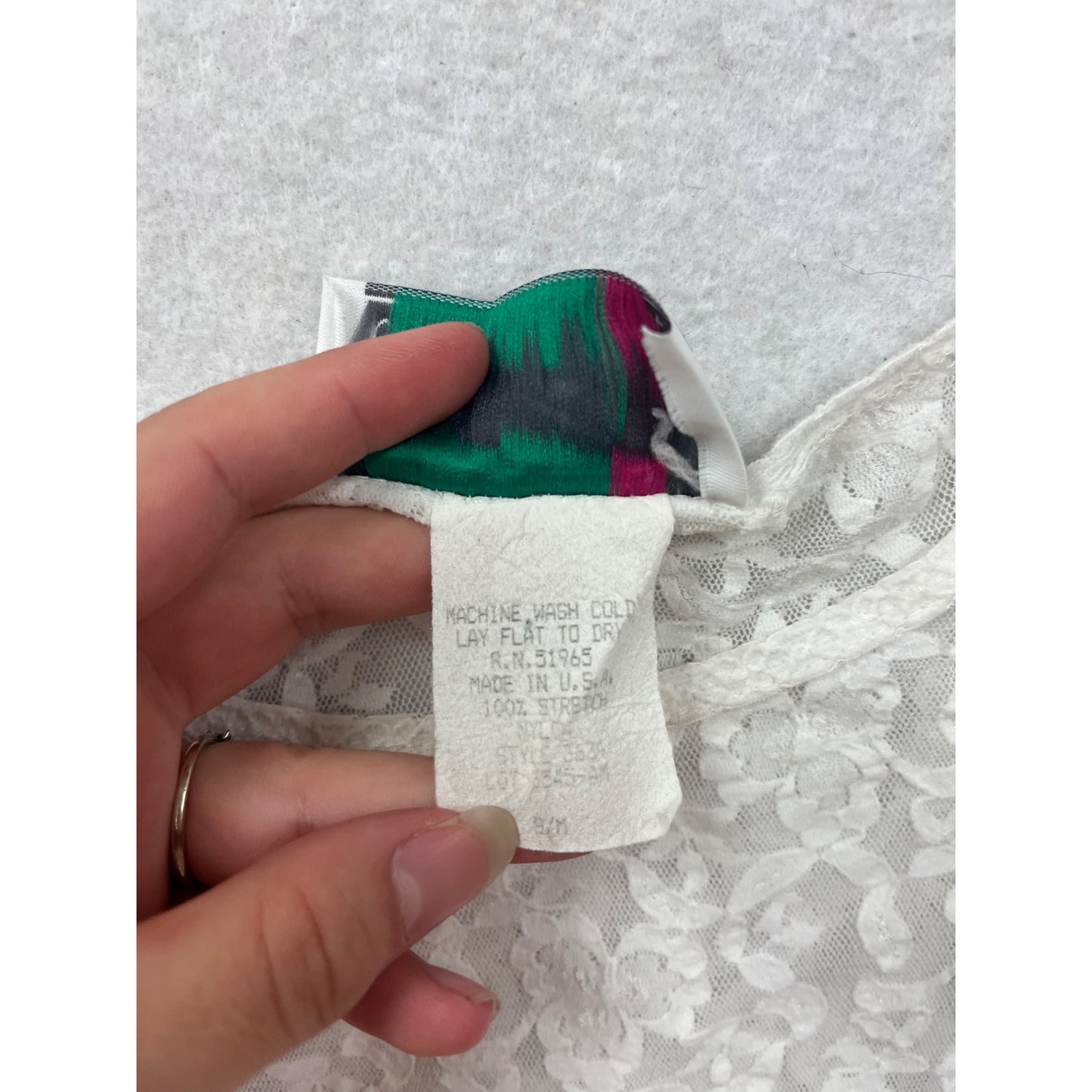 Vintage Christopher & Banks Lace Long Sleeve Top S White USA #352A