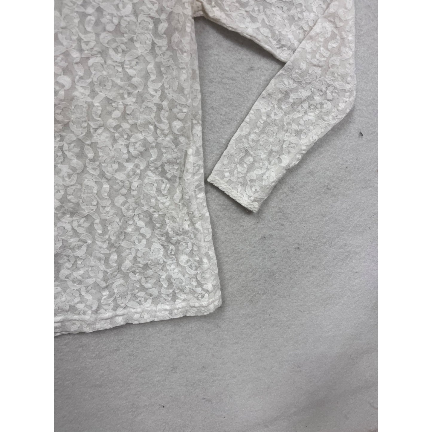 Vintage Christopher & Banks Lace Long Sleeve Top S White USA #352A