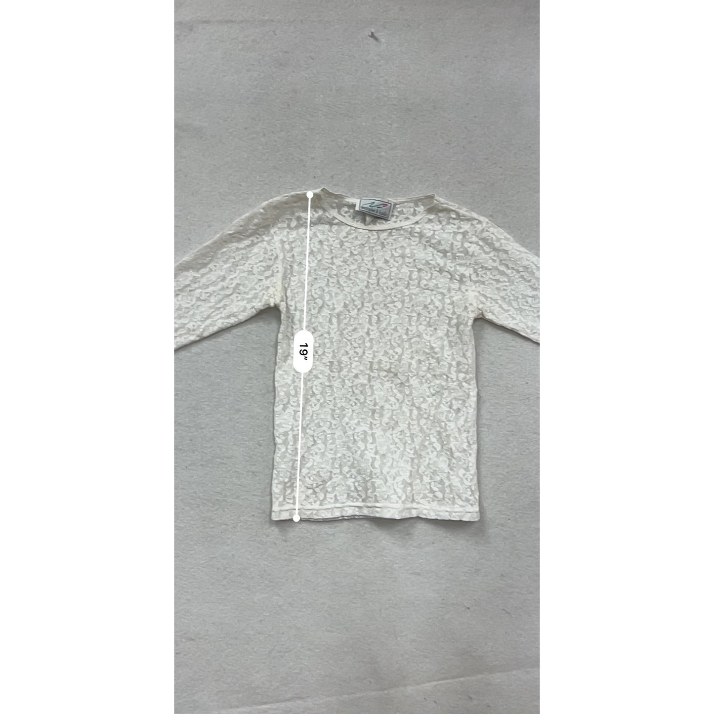 Vintage Christopher & Banks Lace Long Sleeve Top S White USA #352A