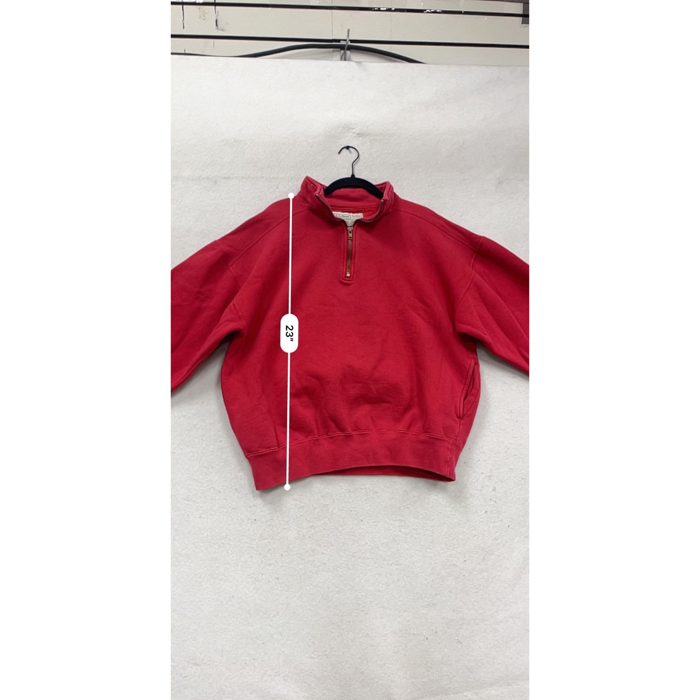 L.L. Bean Red Half-Zip Pullover Sweatshirt X-Large #815A