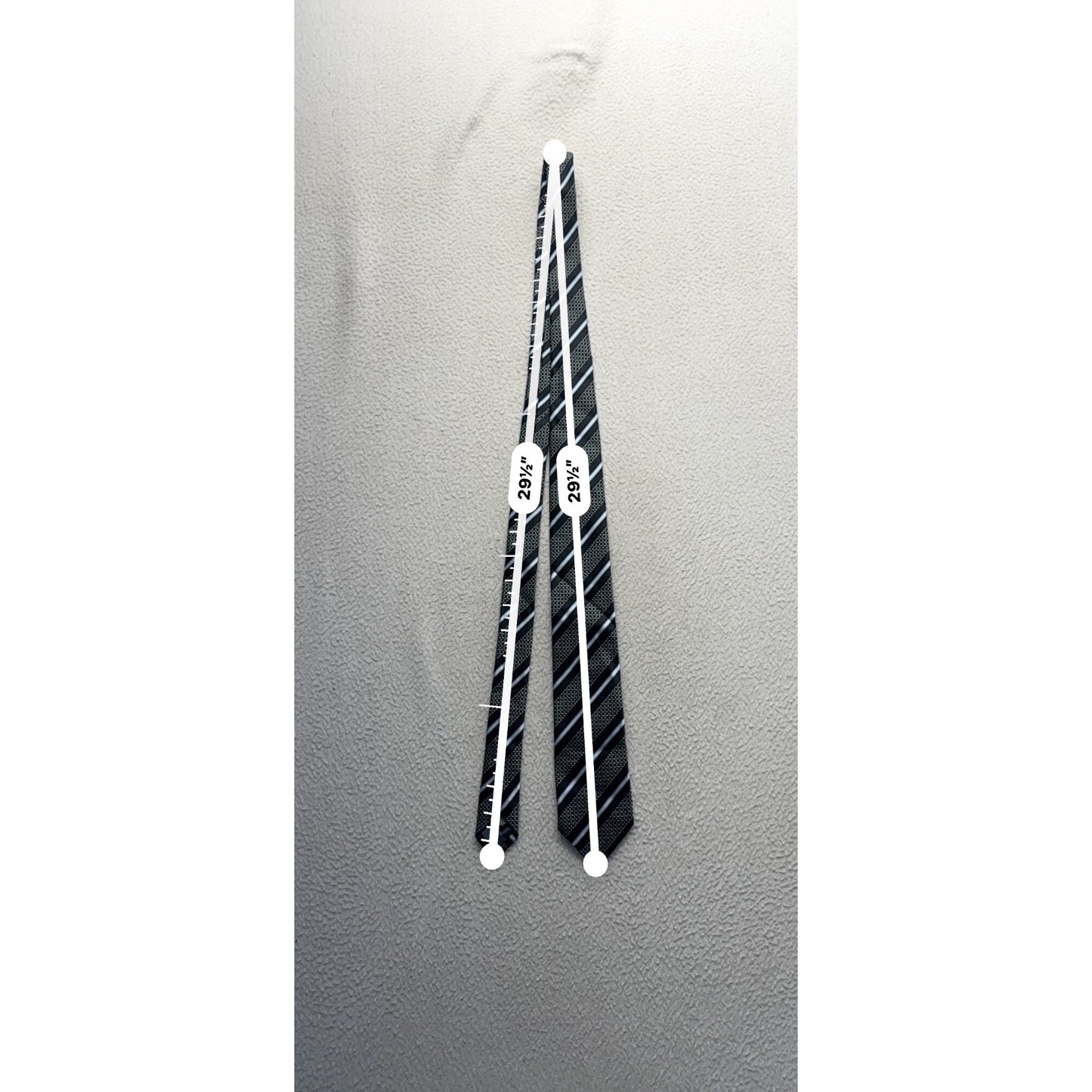 Hugo Boss Black & Blue Striped Silk Tie Made In Italy Classic Design 89B