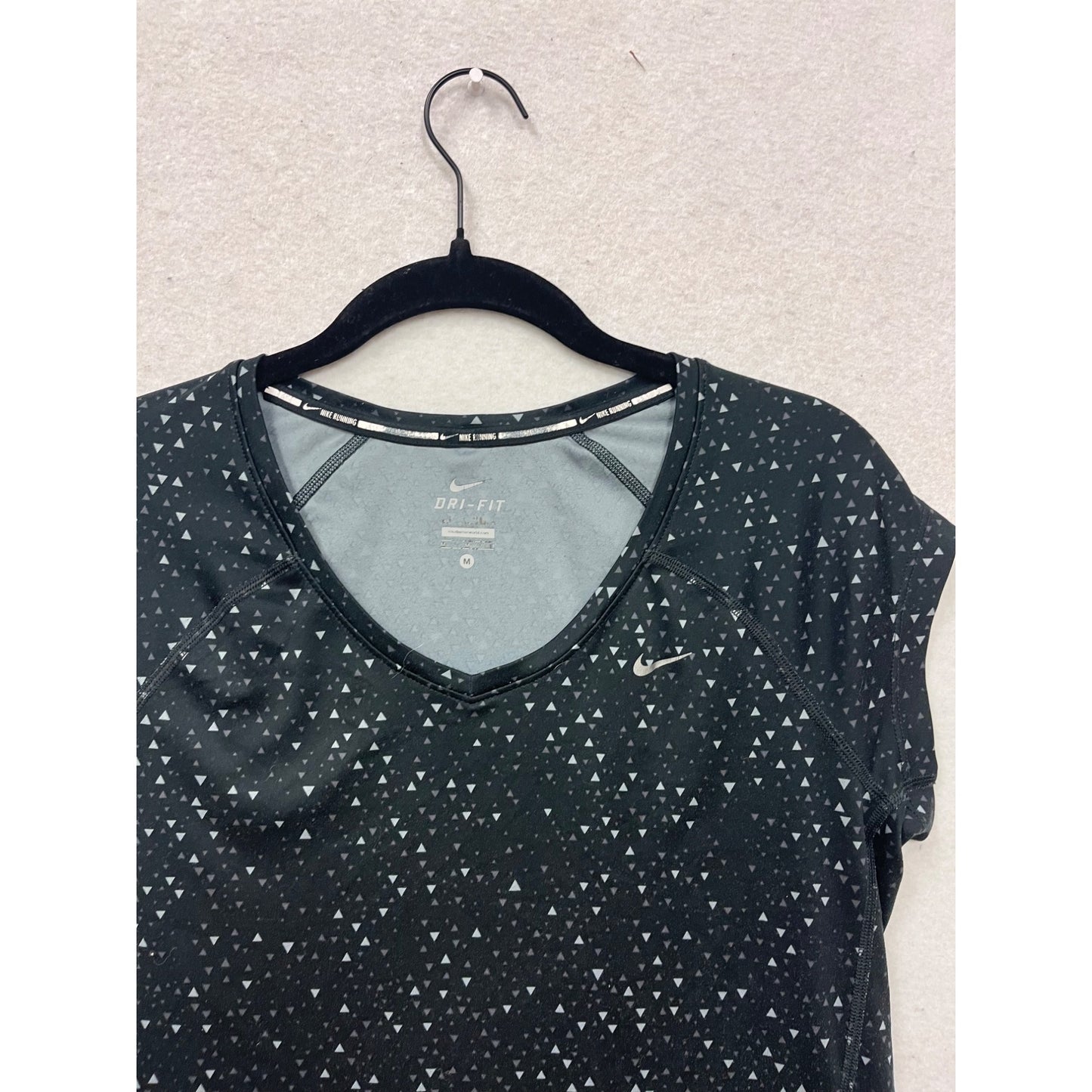 Nike Dri-Fit Black Reflective Running Top Medium #118A