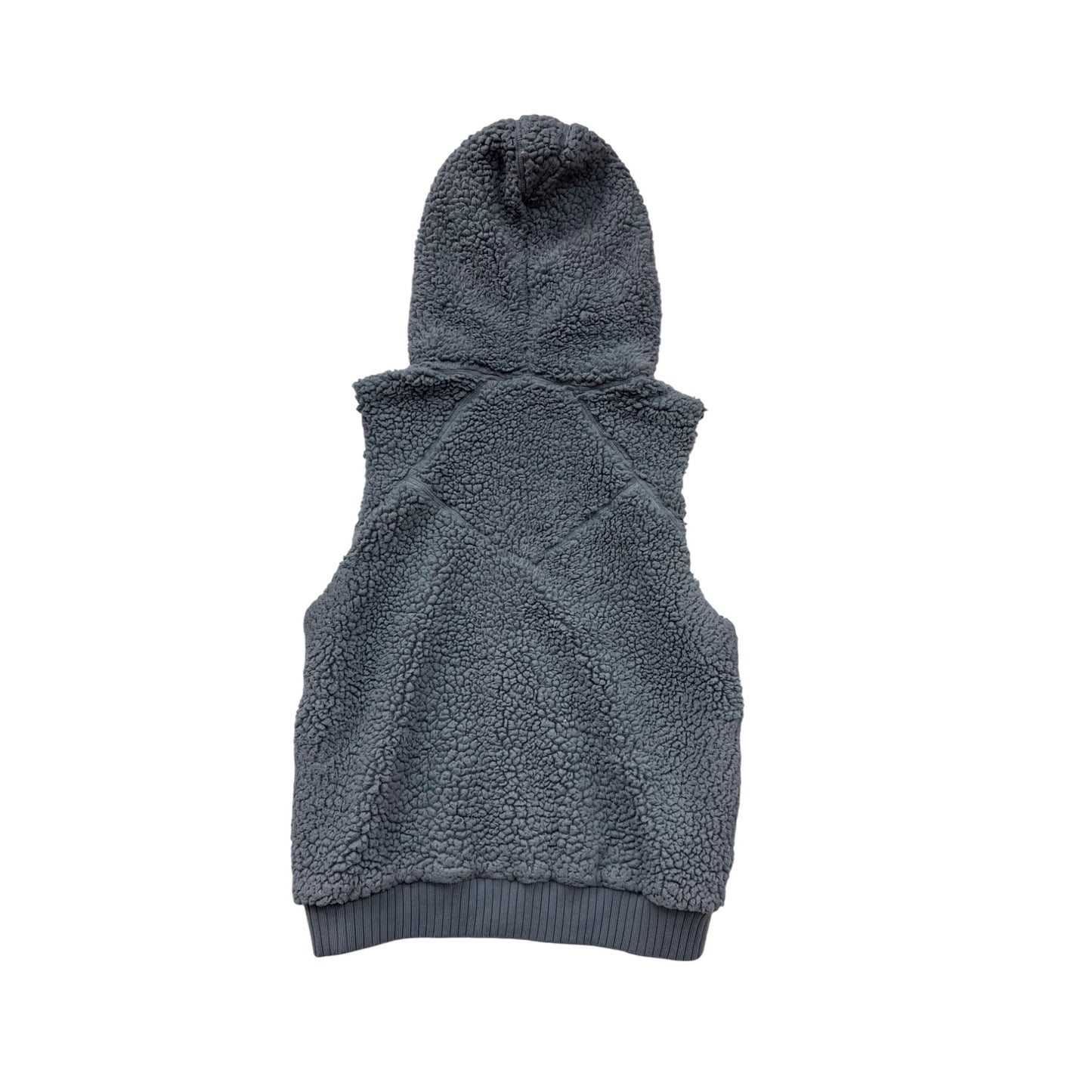 Prana Hooded Sherpa Vest Gray Zip-Up Size L #8655