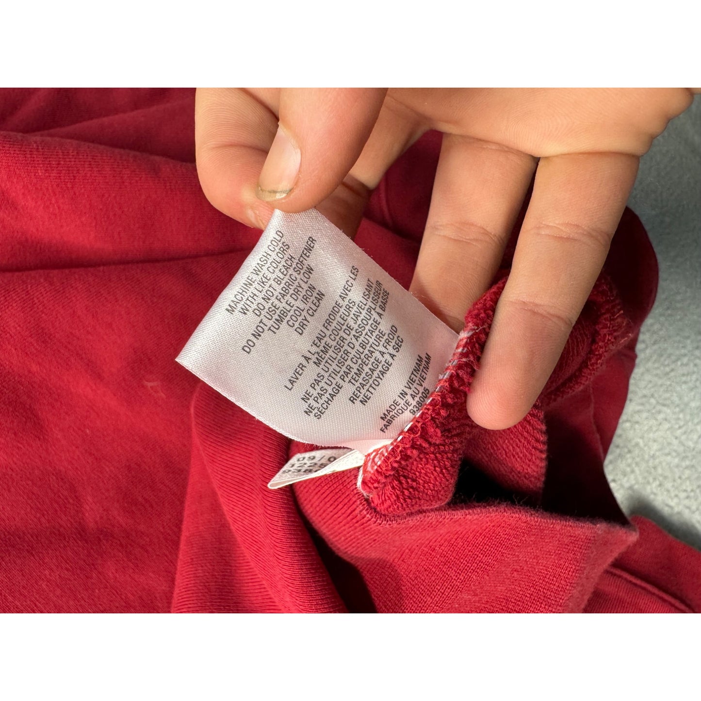 Adidas Red Quarter-Zip Sweatshirt L/G Cotton Blend Mens Casual Pullover #9532