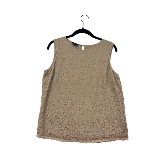 Women’s 10 Tank Silk Beaded Sleeveless Blouse #6821