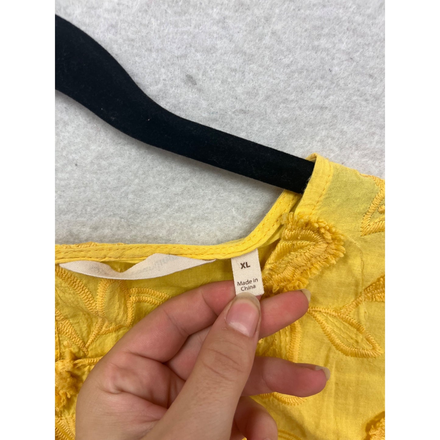 Soft Surroundings Yellow Embroidered Floral Sleeveless Tank Top XL #682A