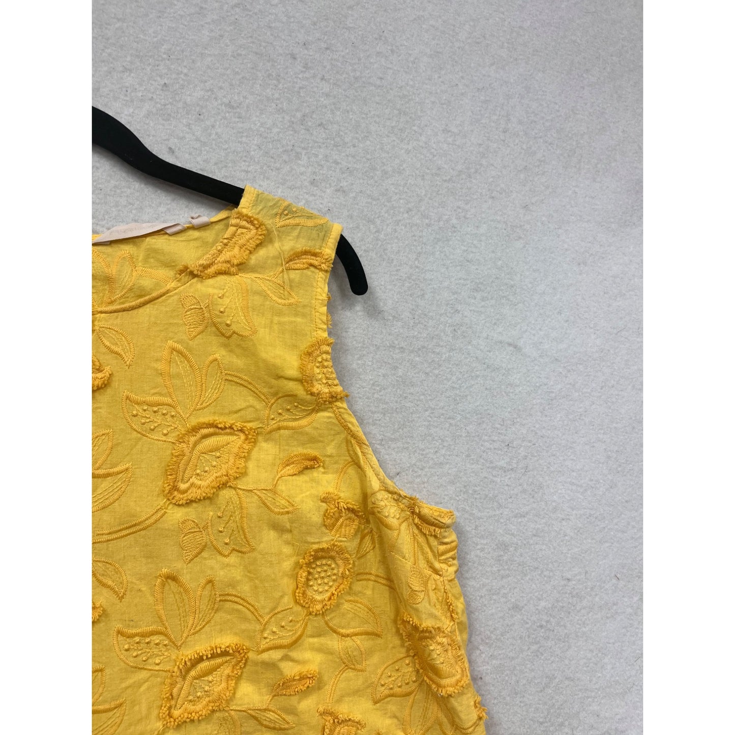 Soft Surroundings Yellow Embroidered Floral Sleeveless Tank Top XL #682A